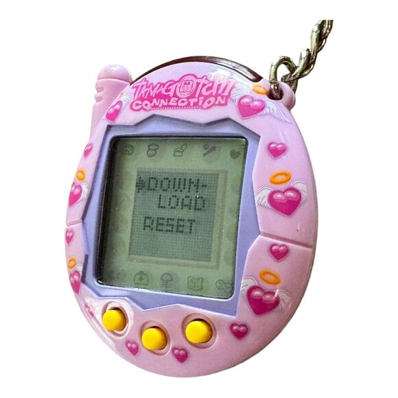 Bandai Tamagotchi Connection V3 2004 Pink Purple Hearts Angel Wings Halo - Works - Picture 5 of 6